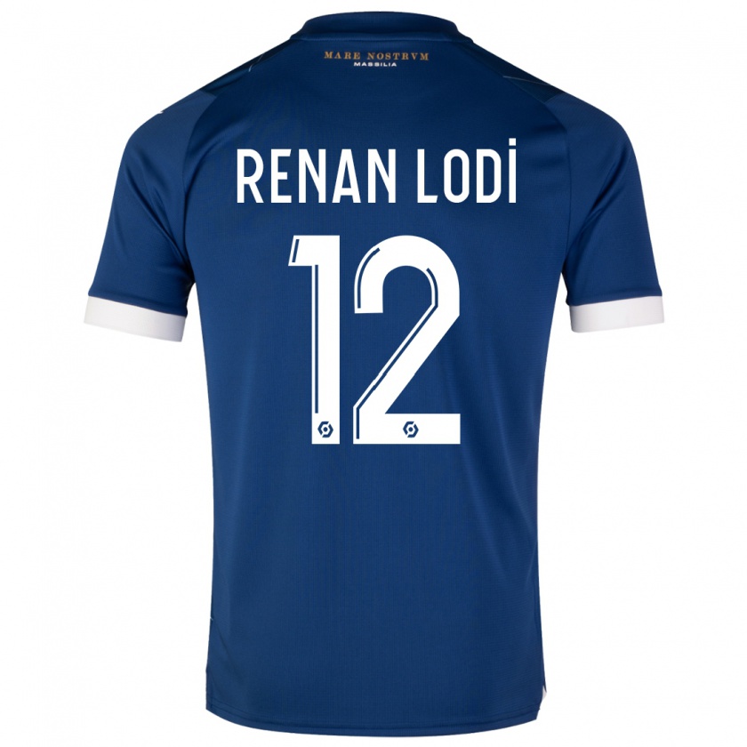 Kandiny Kinderen Renan Lodi #12 Donkerblauw Uitshirt Uittenue 2023/24 T-Shirt België