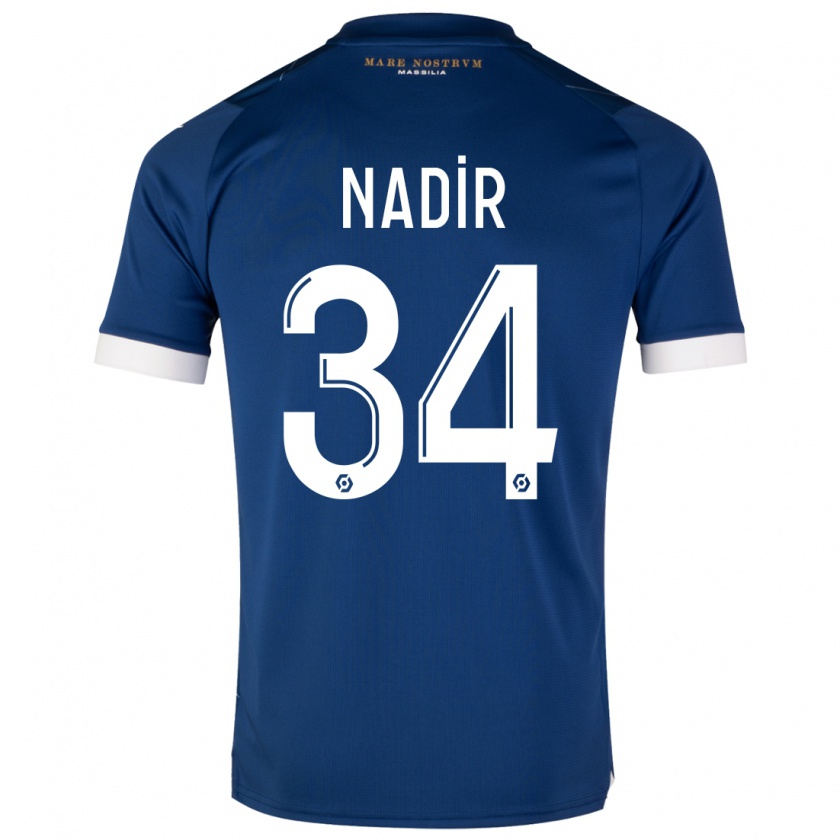 Kandiny Bambino Maglia Bilal Nadir #34 Blu Scuro Kit Gara Away 2023/24 Maglietta