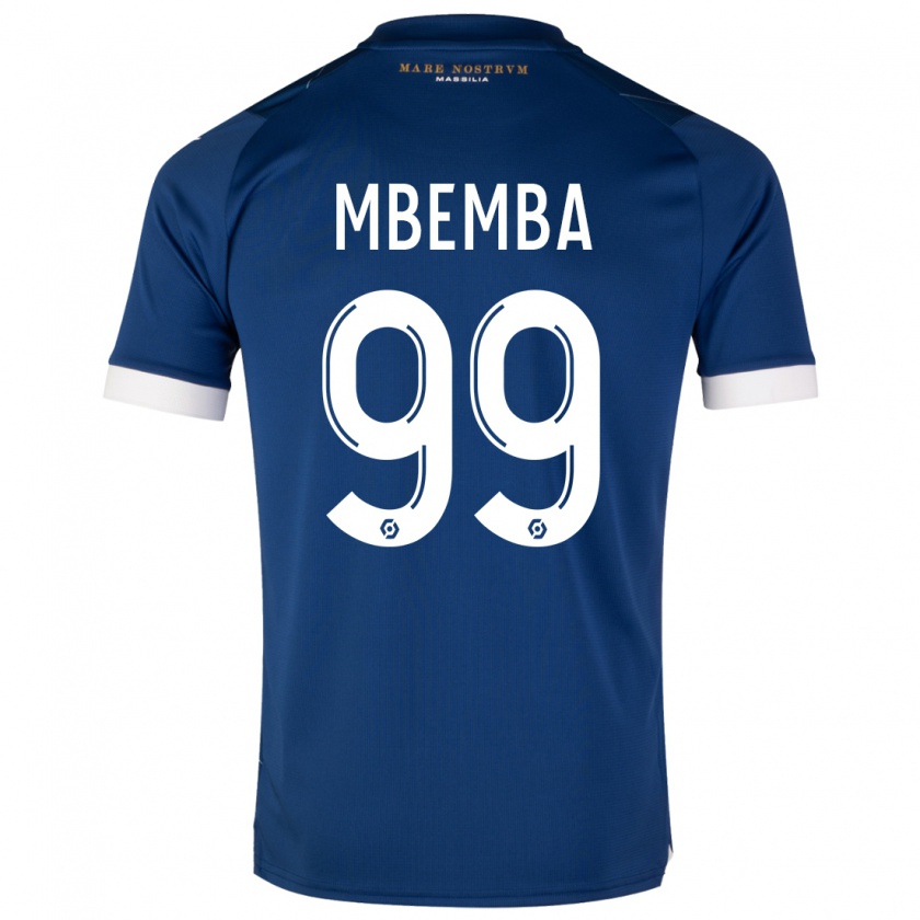 Kandiny Kinder Chancel Mbemba #99 Dunkelblau Auswärtstrikot Trikot 2023/24 T-Shirt Österreich