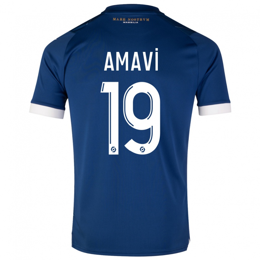 Kandiny Bambino Maglia Jordan Amavi #19 Blu Scuro Kit Gara Away 2023/24 Maglietta