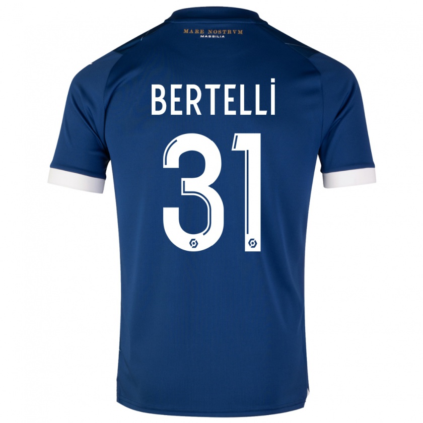 Kandiny Kinderen Ugo Bertelli #31 Donkerblauw Uitshirt Uittenue 2023/24 T-Shirt België