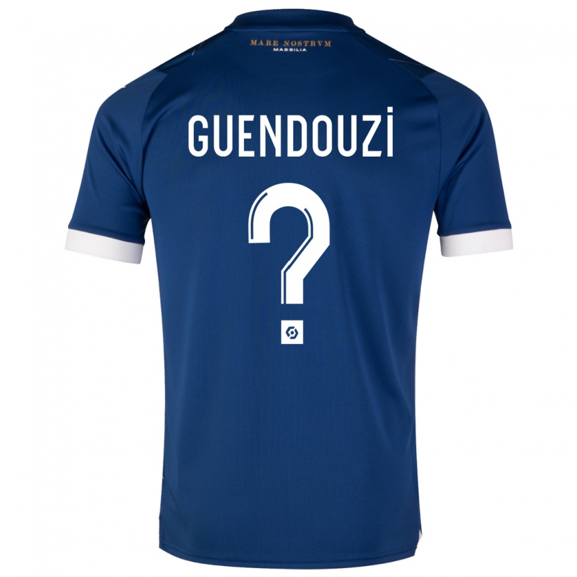 Kandiny Bambino Maglia Milan Guendouzi #0 Blu Scuro Kit Gara Away 2023/24 Maglietta