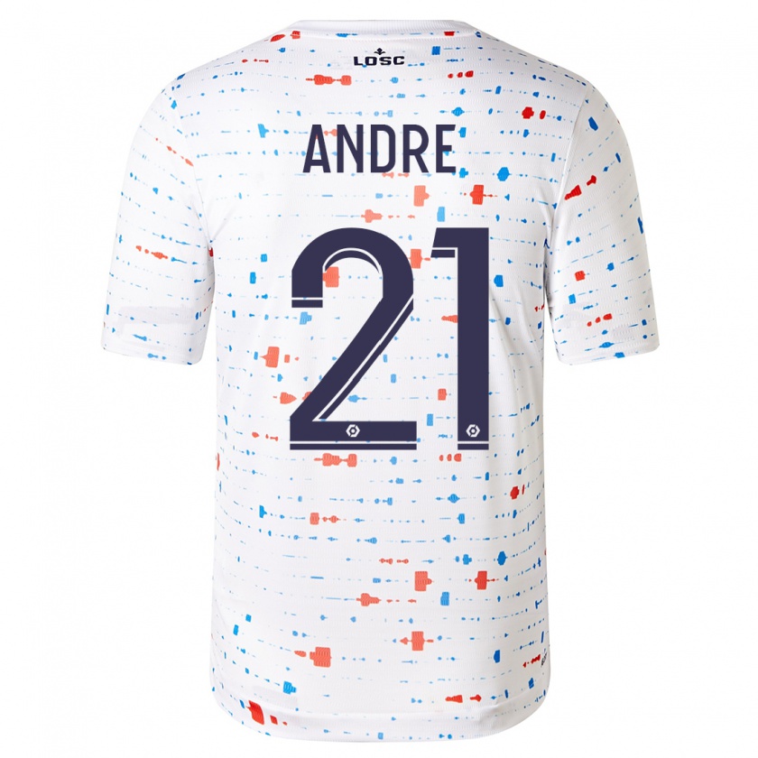 Kandiny Kinderen Benjamin André #21 Wit Uitshirt Uittenue 2023/24 T-Shirt België