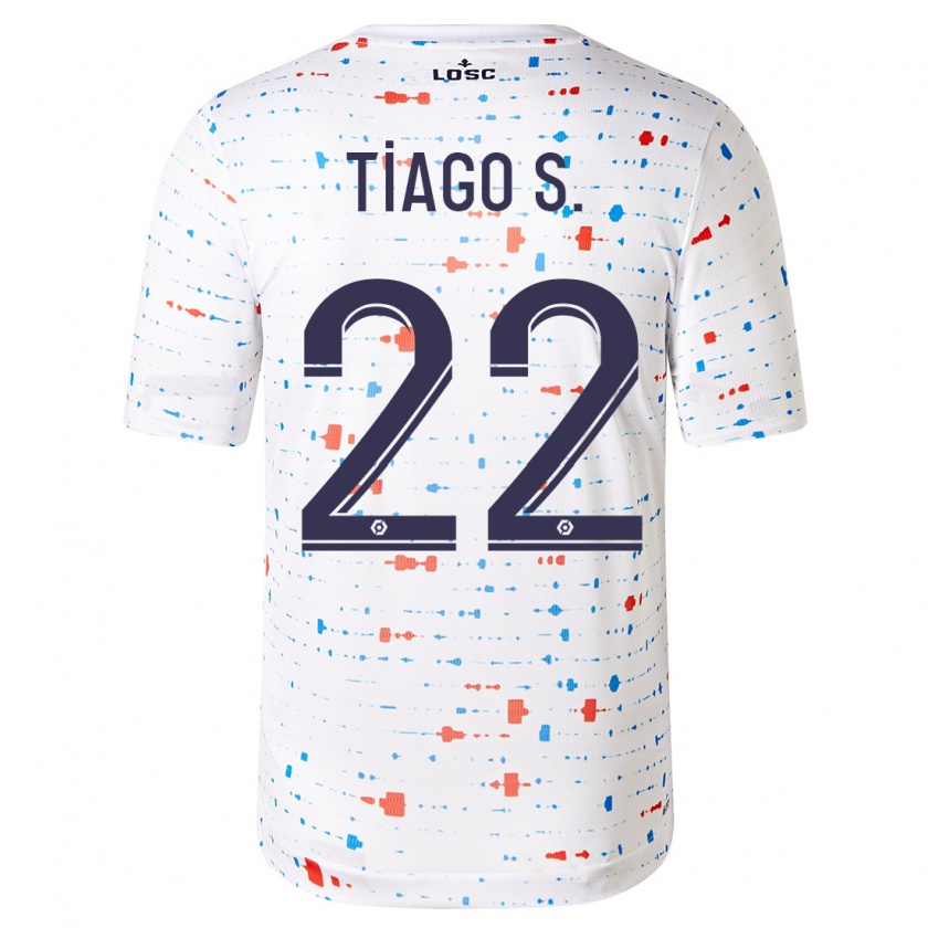 Kandiny Kinderen Tiago Santos #22 Wit Uitshirt Uittenue 2023/24 T-Shirt België