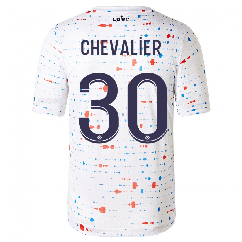 Kandiny Bambino Maglia Lucas Chevalier #30 Bianco Kit Gara Away 2023/24 Maglietta