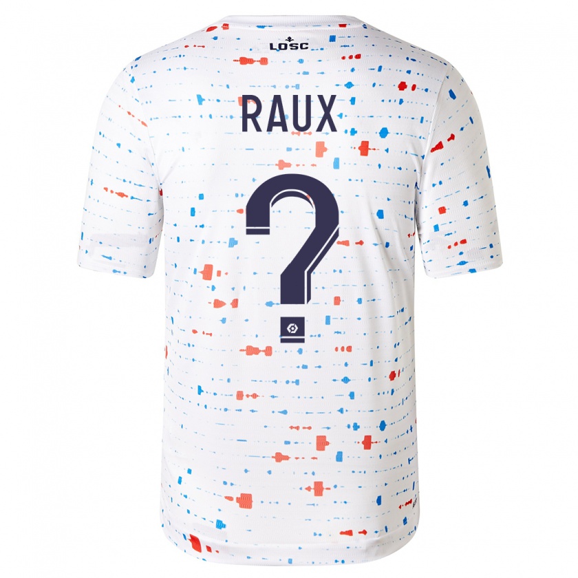 Kandiny Bambino Maglia Jules Raux #0 Bianco Kit Gara Away 2023/24 Maglietta