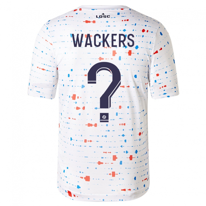 Kandiny Bambino Maglia Maxime Wackers #0 Bianco Kit Gara Away 2023/24 Maglietta