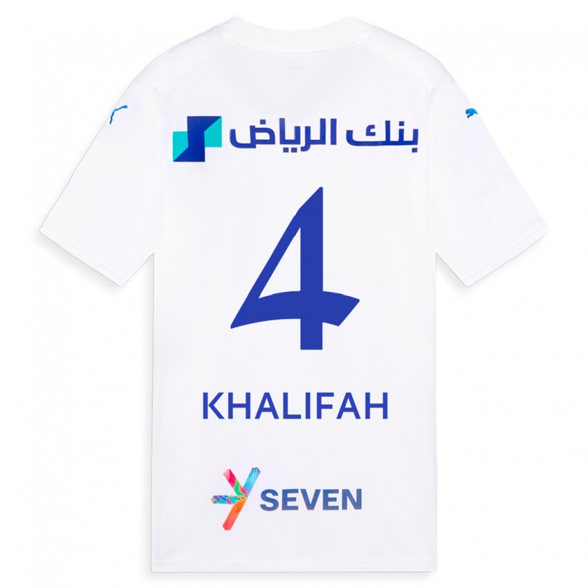 Kandiny Niño Camiseta Khalifah Al-Dawsari #4 Blanco 2ª Equipación 2023/24 La Camisa México