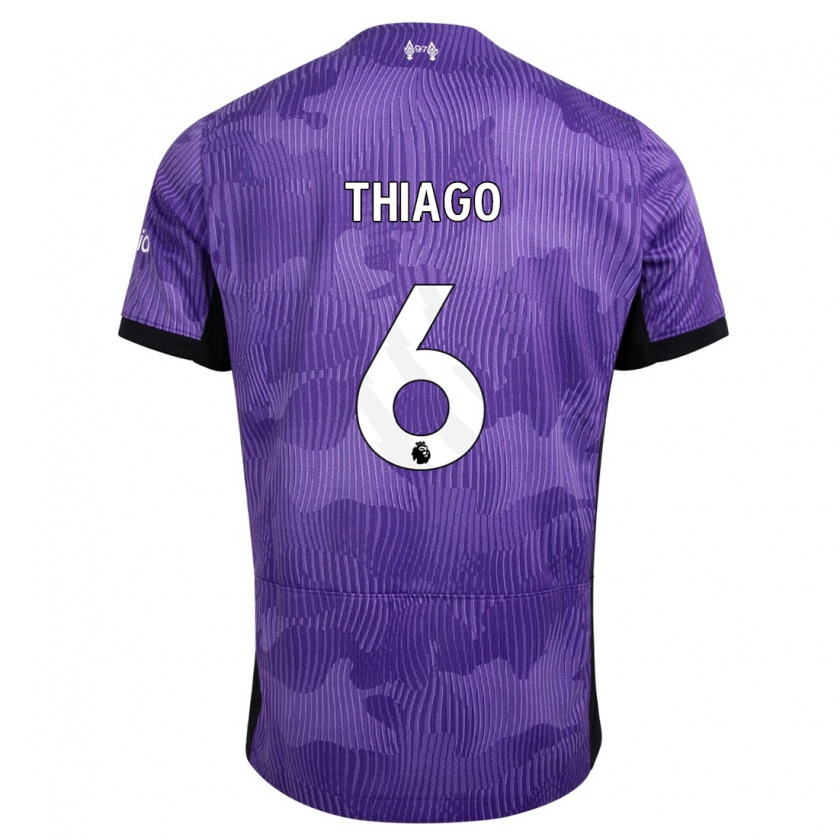 Kandiny Bambino Maglia Thiago #6 Viola Kit Gara Third 2023/24 Maglietta