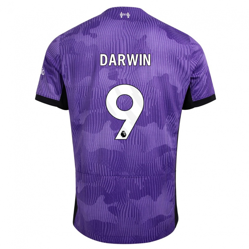 Kandiny Kinderen Darwin Núñez #9 Paars Thuisshirt Derde Tenue 2023/24 T-Shirt België