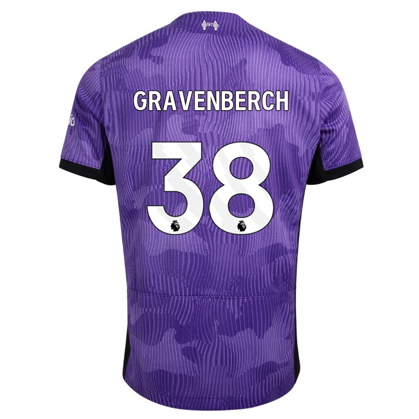 Kandiny Kinder Ryan Gravenberch #38 Lila Ausweichtrikot Trikot 2023/24 T-Shirt Österreich