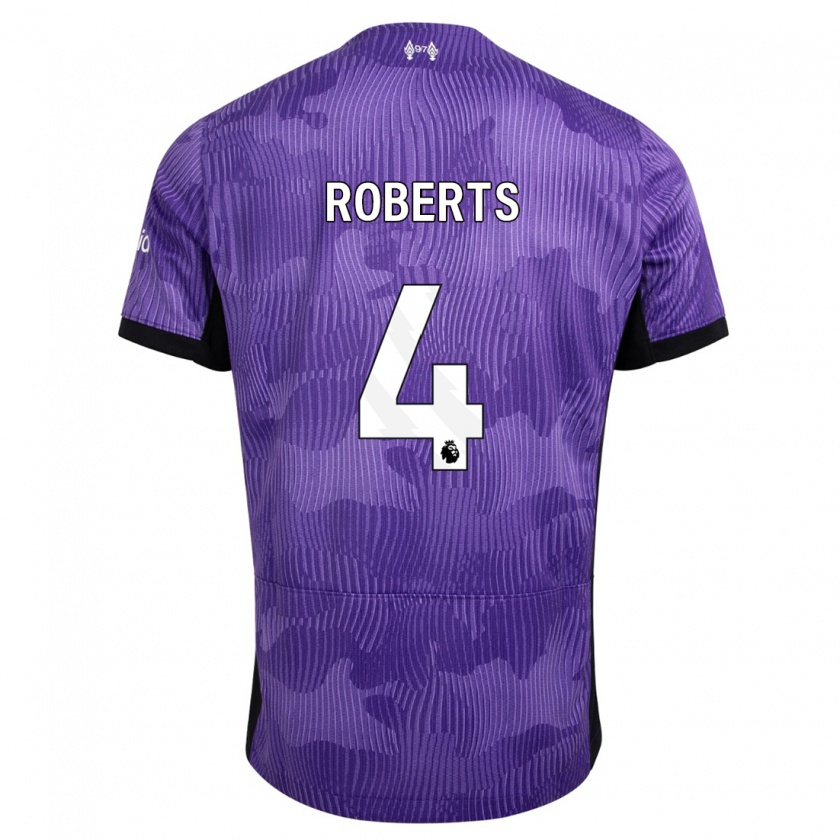 Kandiny Niño Camiseta Rhiannon Roberts #4 Púrpura Equipación Tercera 2023/24 La Camisa