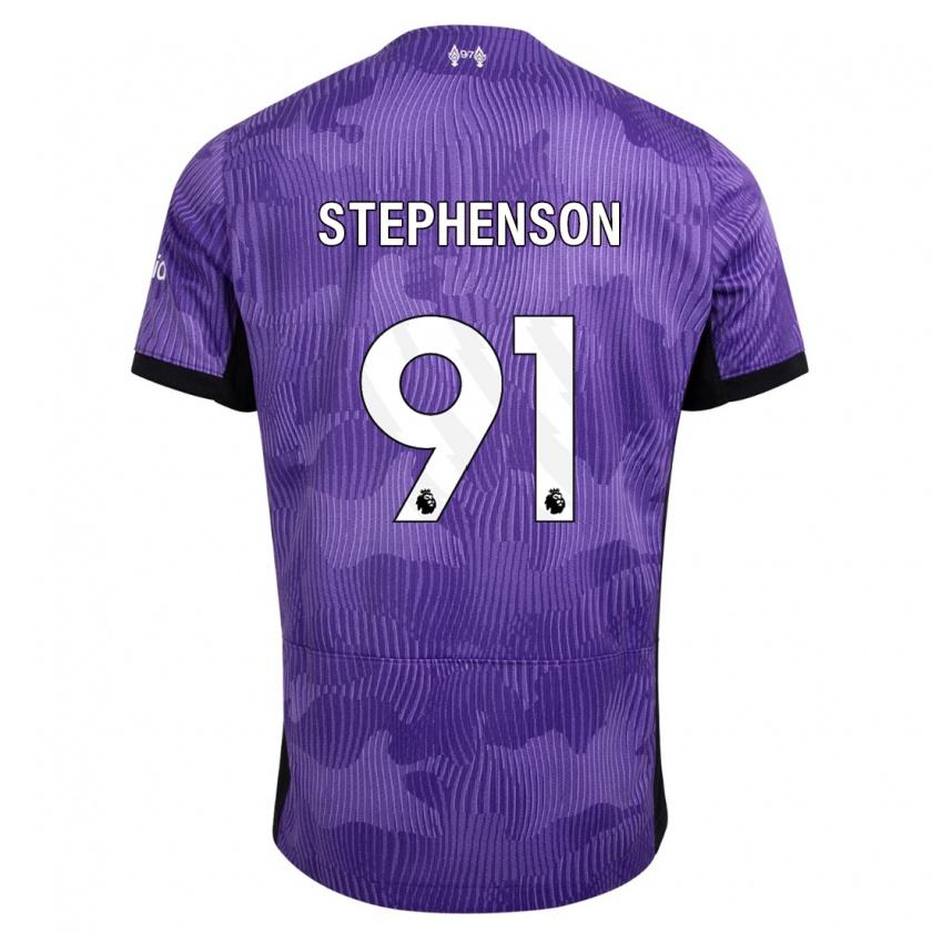 Kandiny Bambino Maglia Luca Stephenson #91 Viola Kit Gara Third 2023/24 Maglietta