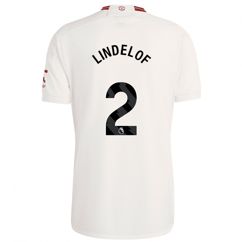 Kandiny Bambino Maglia Victor Lindelöf #2 Bianco Kit Gara Third 2023/24 Maglietta