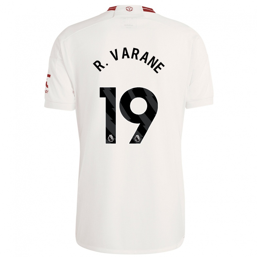 Kandiny Bambino Maglia Raphaël Varane #19 Bianco Kit Gara Third 2023/24 Maglietta