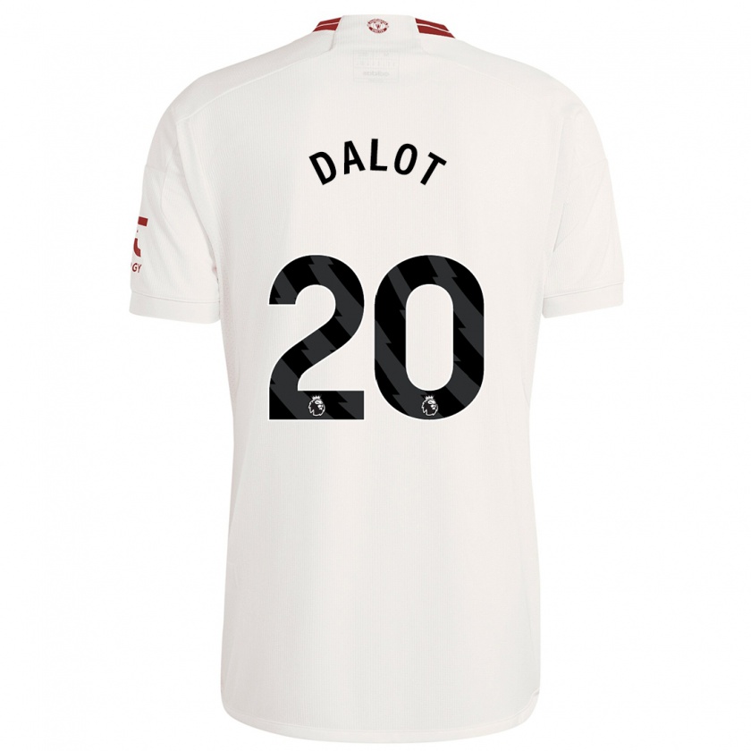 Kandiny Niño Camiseta Diogo Dalot #20 Blanco Equipación Tercera 2023/24 La Camisa