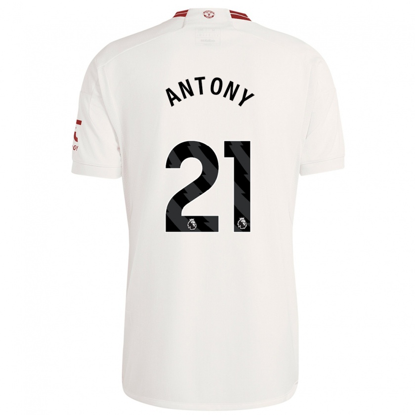 Kandiny Bambino Maglia Antony #21 Bianco Kit Gara Third 2023/24 Maglietta