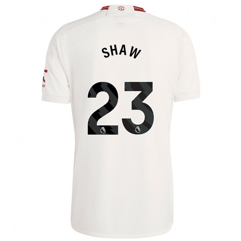 Kandiny Niño Camiseta Luke Shaw #23 Blanco Equipación Tercera 2023/24 La Camisa