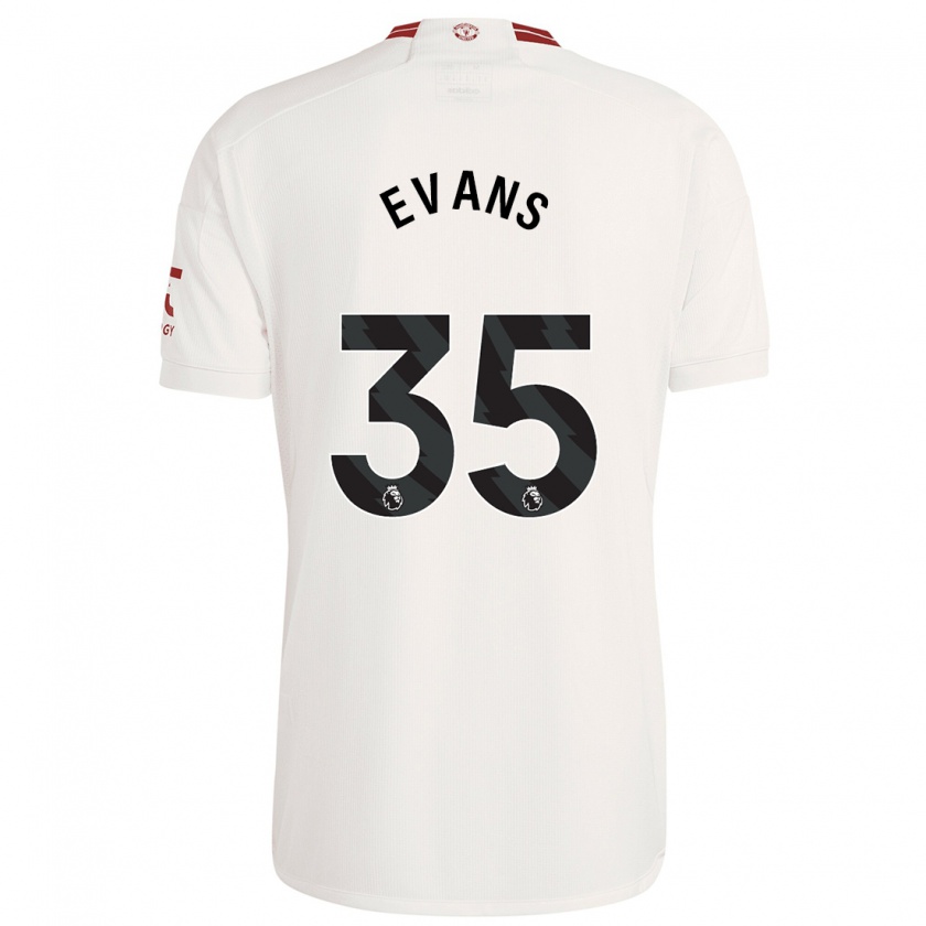 Kandiny Niño Camiseta Jonny Evans #35 Blanco Equipación Tercera 2023/24 La Camisa