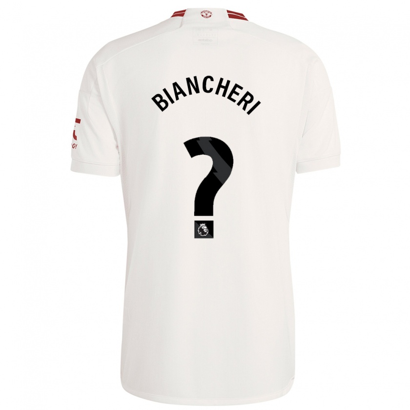 Kandiny Bambino Maglia Gabriele Biancheri #0 Bianco Kit Gara Third 2023/24 Maglietta