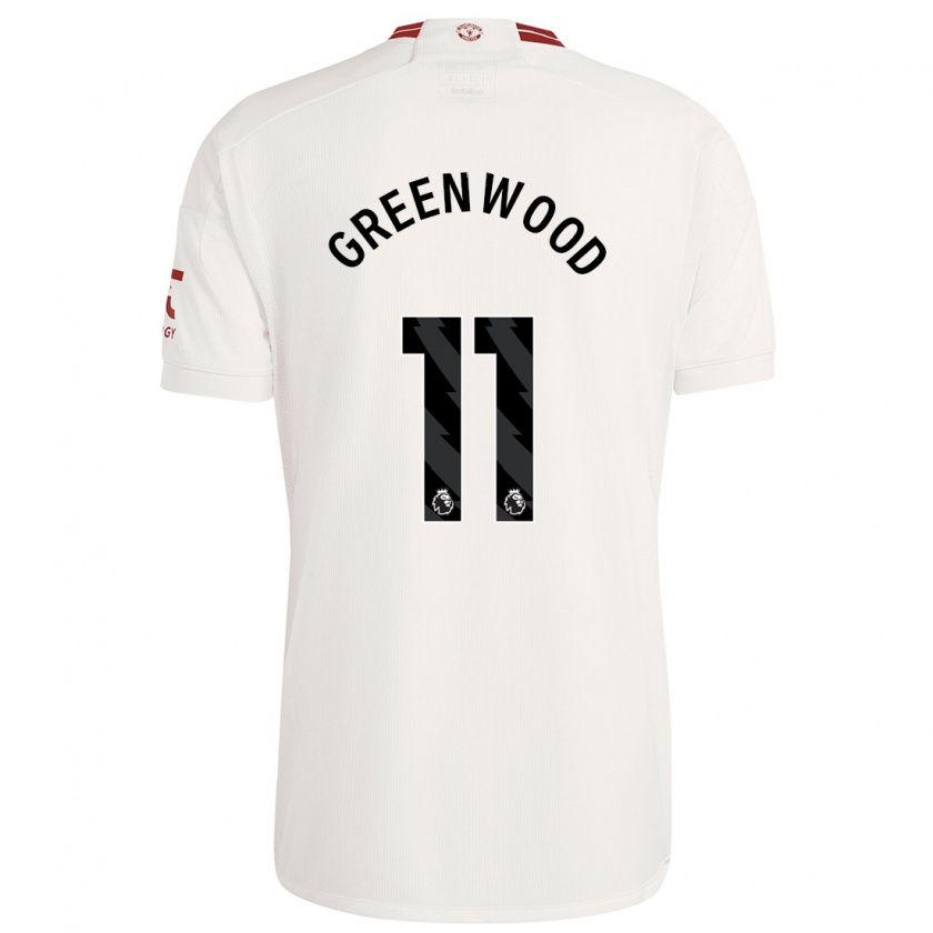 Kandiny Bambino Maglia Mason Greenwood #11 Bianco Kit Gara Third 2023/24 Maglietta