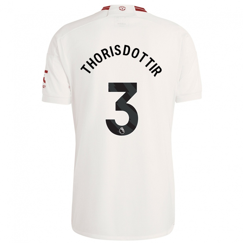 Kandiny Niño Camiseta Maria Thorisdottir #3 Blanco Equipación Tercera 2023/24 La Camisa