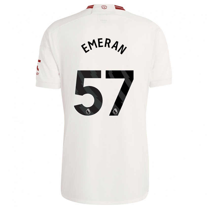 Kandiny Niño Camiseta Noam Emeran #57 Blanco Equipación Tercera 2023/24 La Camisa