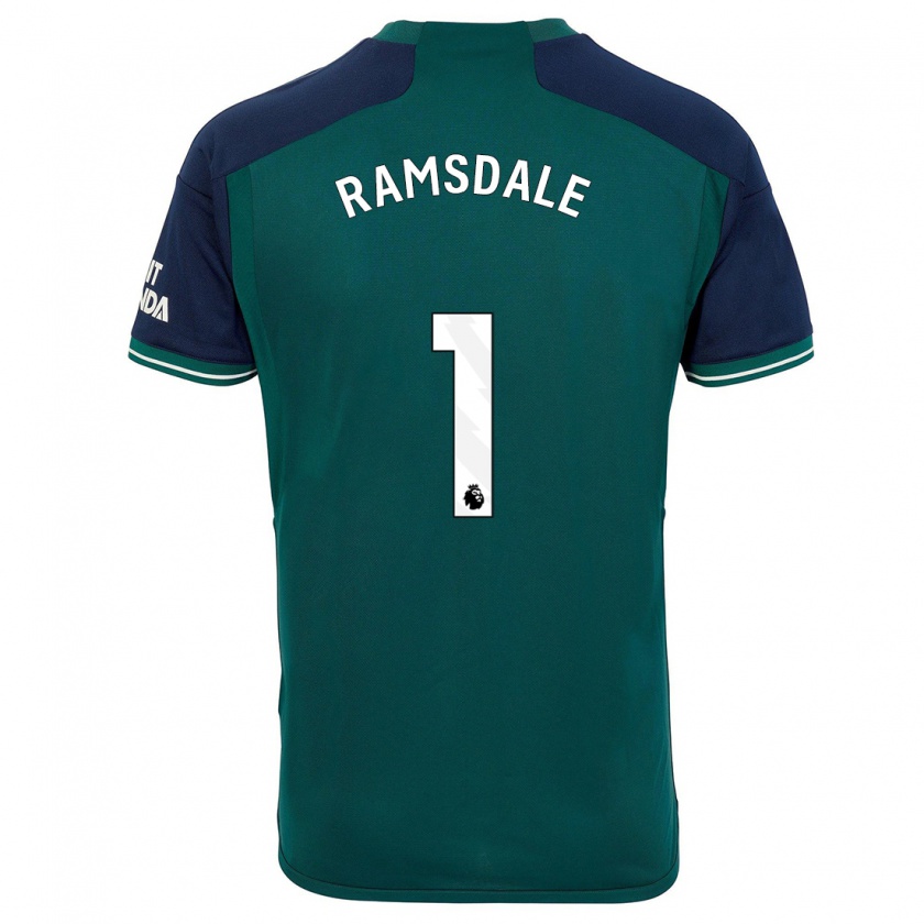 Kandiny Kinderen Aaron Ramsdale #1 Groente Thuisshirt Derde Tenue 2023/24 T-Shirt België