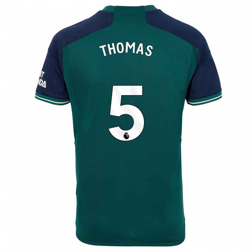 Kandiny Kinderen Thomas Partey #5 Groente Thuisshirt Derde Tenue 2023/24 T-Shirt België