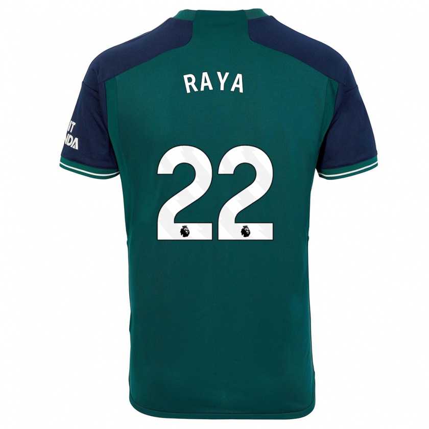 Kandiny Bambino Maglia David Raya #22 Verde Kit Gara Third 2023/24 Maglietta