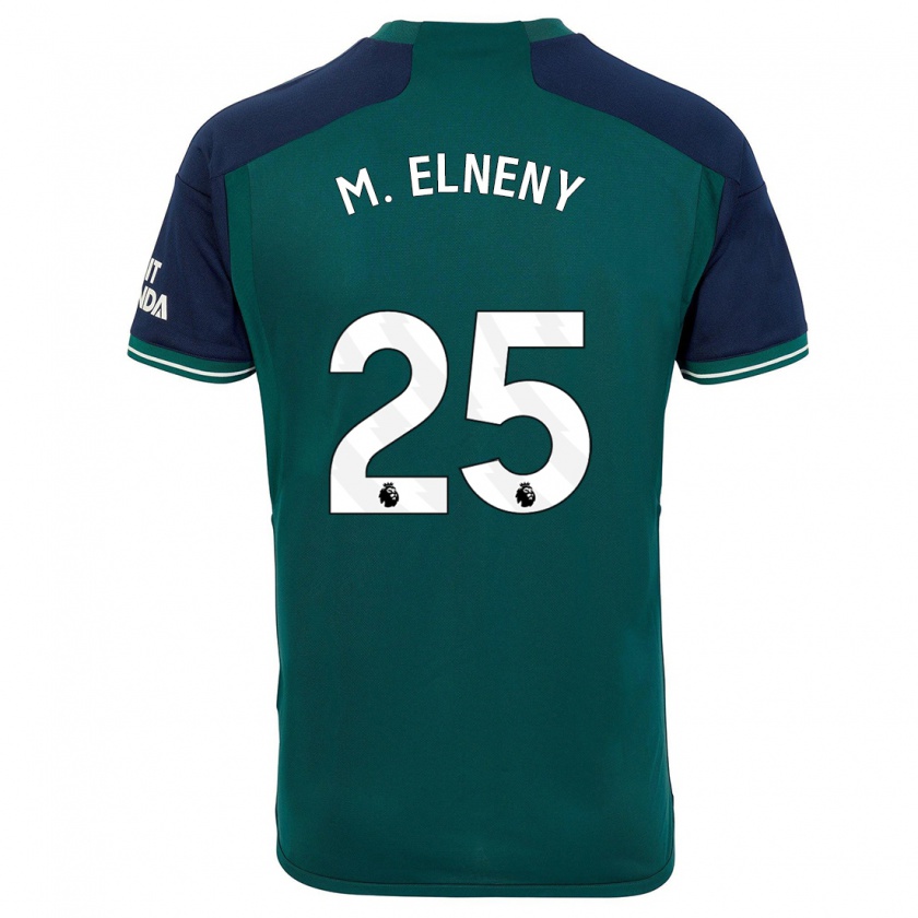 Kandiny Kinder Mohamed Elneny #25 Grün Ausweichtrikot Trikot 2023/24 T-Shirt Österreich