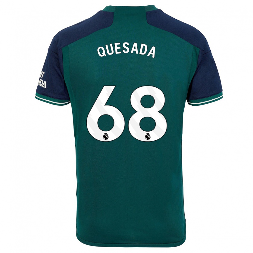 Kandiny Kinder Elián Quesada #68 Grün Ausweichtrikot Trikot 2023/24 T-Shirt Österreich