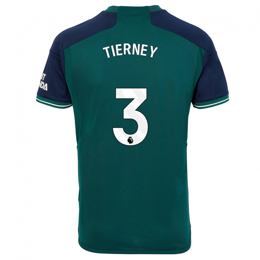 Kandiny Kinderen Kieran Tierney #3 Groente Thuisshirt Derde Tenue 2023/24 T-Shirt België