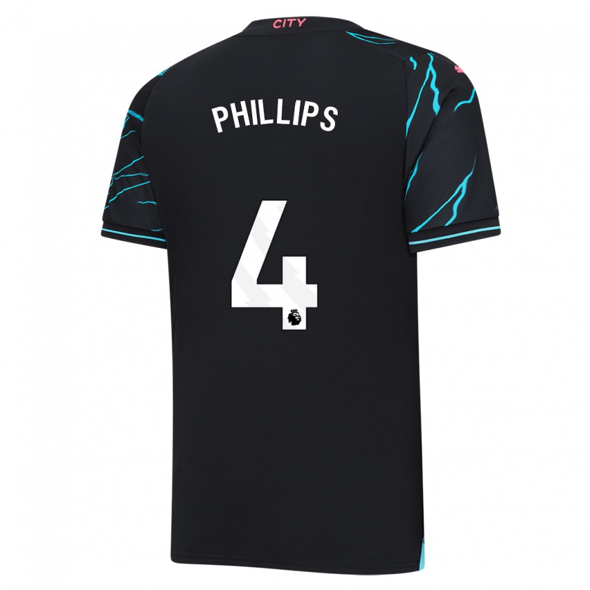 Kandiny Kinderen Kalvin Phillips #4 Donkerblauw Thuisshirt Derde Tenue 2023/24 T-Shirt