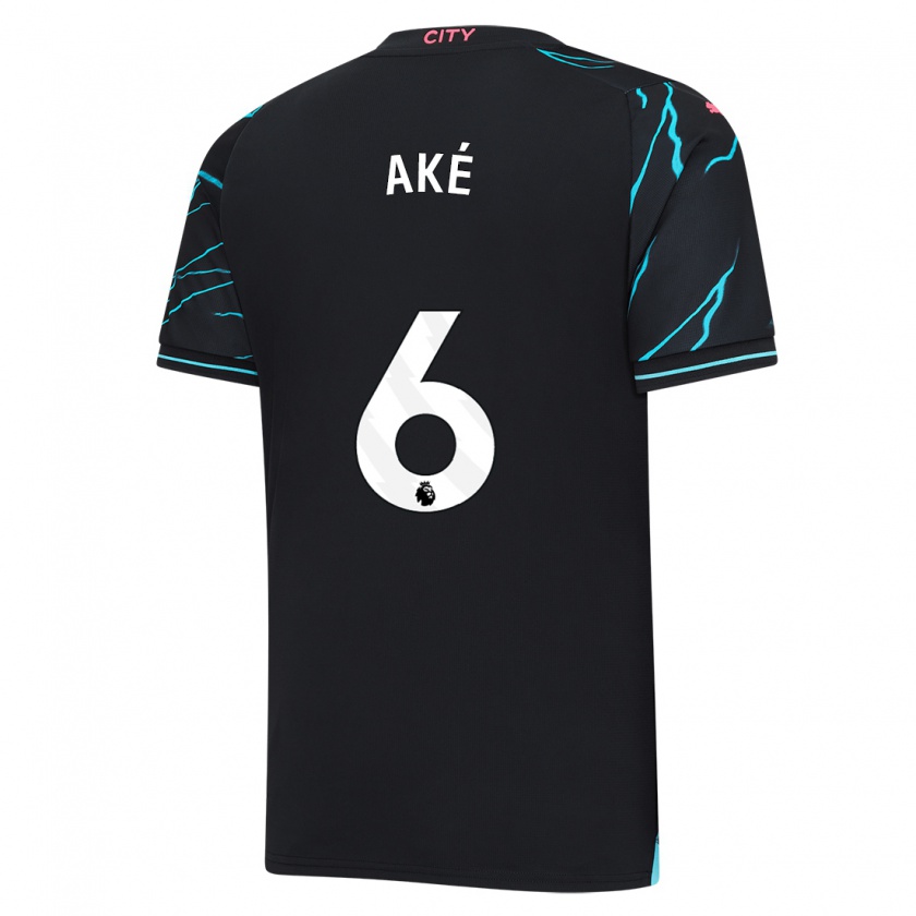 Kandiny Bambino Maglia Nathan Aké #6 Blu Scuro Kit Gara Third 2023/24 Maglietta