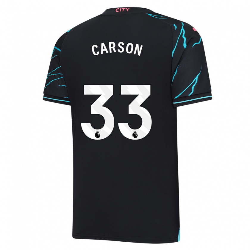 Kandiny Bambino Maglia Scott Carson #33 Blu Scuro Kit Gara Third 2023/24 Maglietta