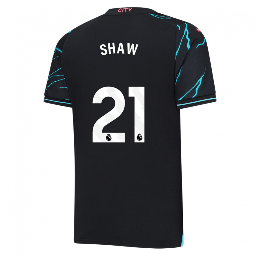 Kandiny Niño Camiseta Khadija Shaw #21 Azul Oscuro Equipación Tercera 2023/24 La Camisa