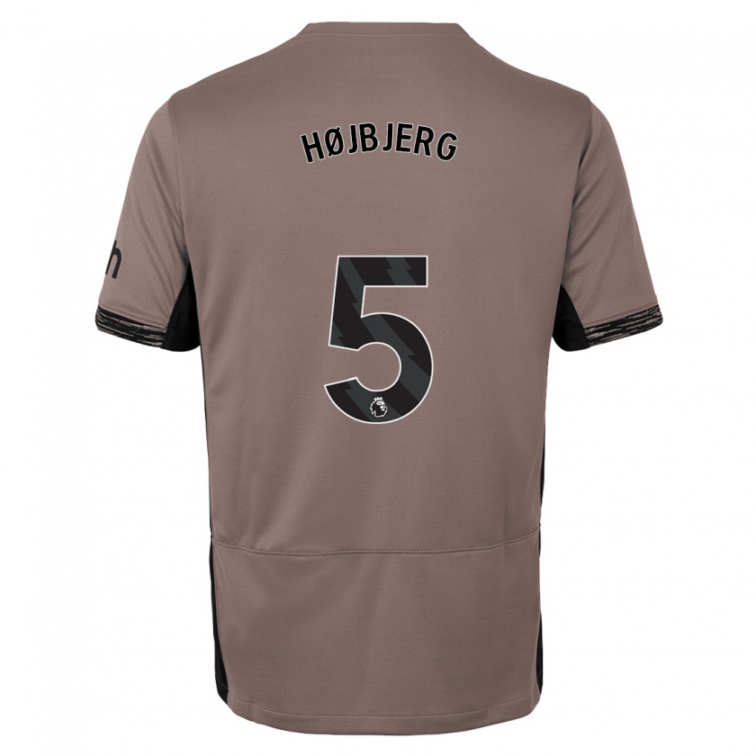 Kandiny Kinderen Pierre-Emile Højbjerg #5 Donker Beige Thuisshirt Derde Tenue 2023/24 T-Shirt België