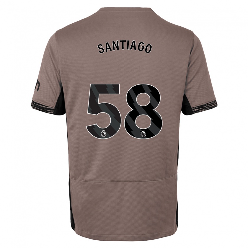 Kandiny Bambino Maglia Yago Santiago #58 Beige Scuro Kit Gara Third 2023/24 Maglietta