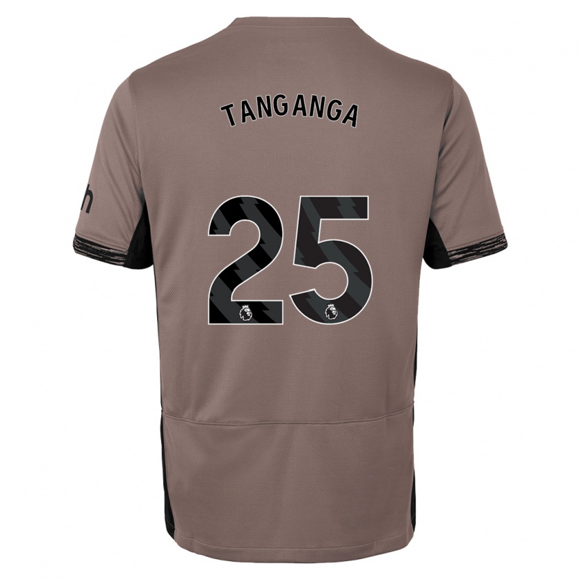 Kandiny Kinderen Japhet Tanganga #25 Donker Beige Thuisshirt Derde Tenue 2023/24 T-Shirt