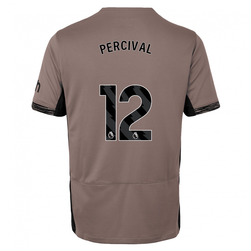 Kandiny Bambino Maglia Ria Percival #12 Beige Scuro Kit Gara Third 2023/24 Maglietta