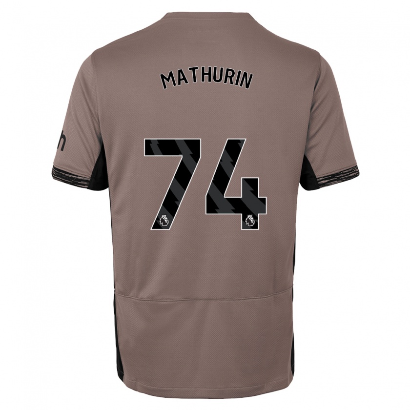 Kandiny Kinderen Roshaun Mathurin #74 Donker Beige Thuisshirt Derde Tenue 2023/24 T-Shirt België