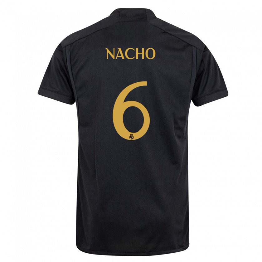 Kandiny Kinderen Nacho Fernández #6 Zwart Thuisshirt Derde Tenue 2023/24 T-Shirt België