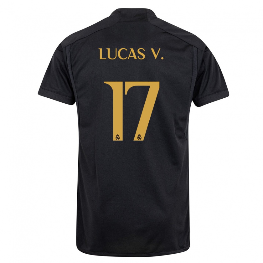 Kandiny Kinderen Lucas Vázquez #17 Zwart Thuisshirt Derde Tenue 2023/24 T-Shirt België