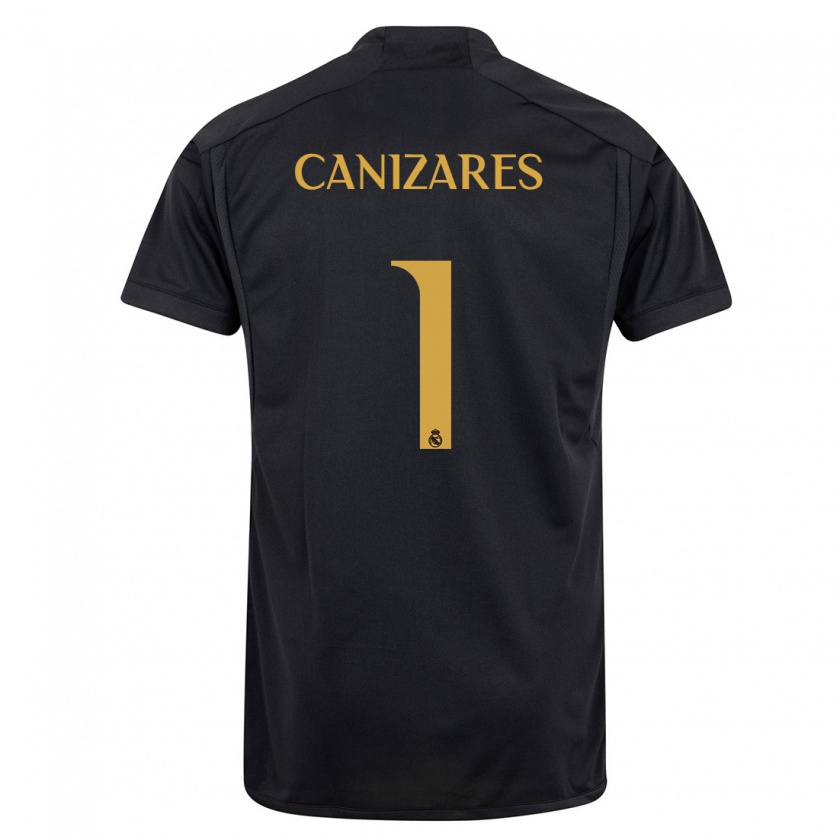 Kandiny Kinderen Lucas Cañizares #1 Zwart Thuisshirt Derde Tenue 2023/24 T-Shirt België