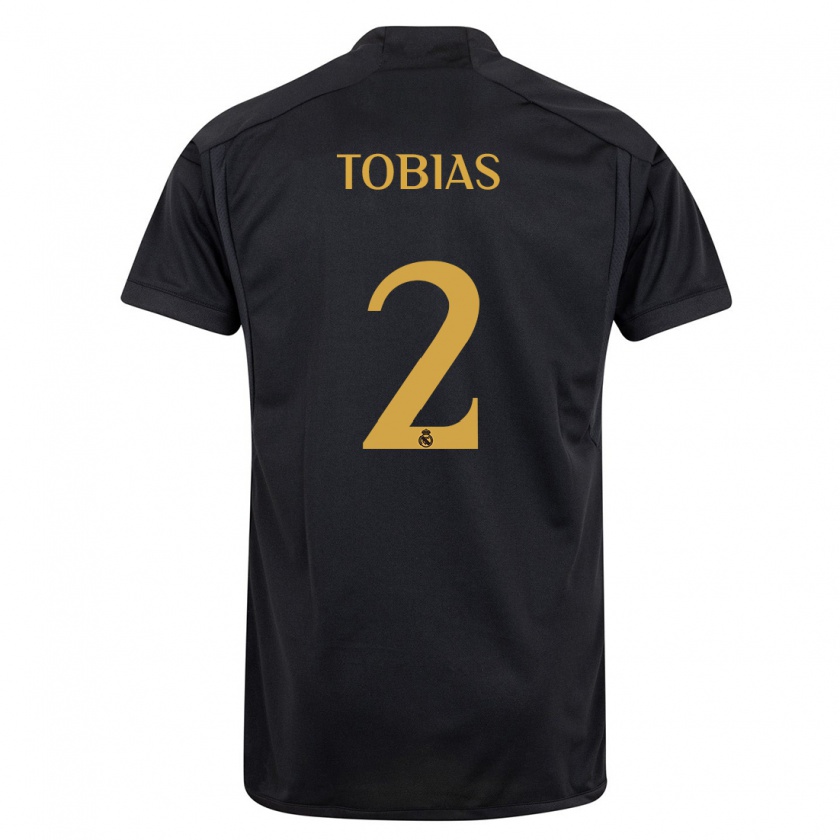 Kandiny Kinder Vinícius Tobias #2 Schwarz Ausweichtrikot Trikot 2023/24 T-Shirt Österreich