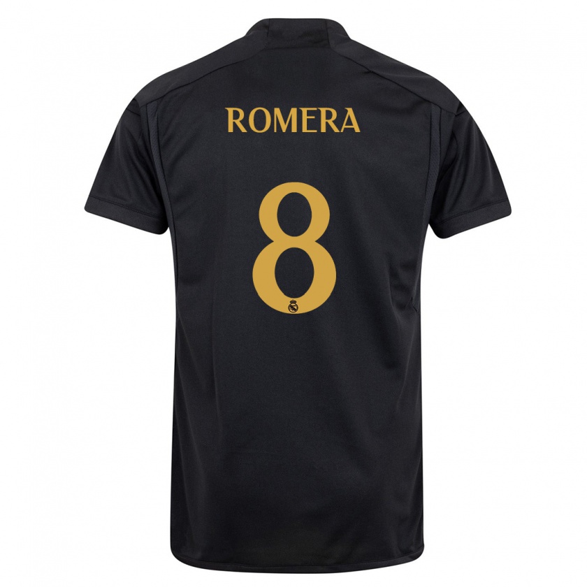 Kandiny Kinderen Miguel Romera #8 Zwart Thuisshirt Derde Tenue 2023/24 T-Shirt België