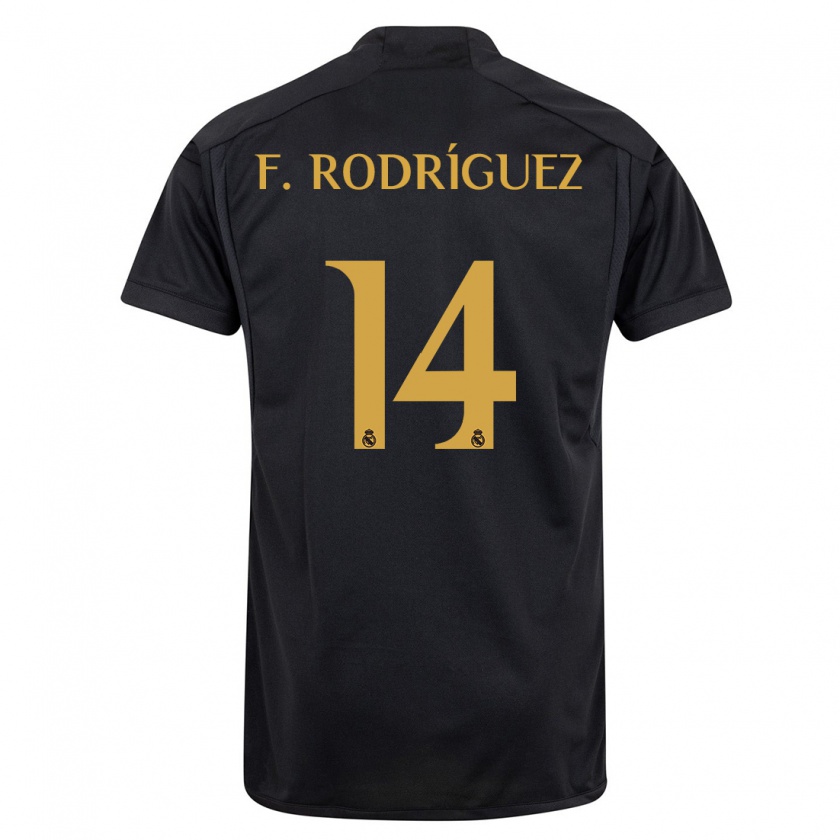 Kandiny Kinder Fer Rodríguez #14 Schwarz Ausweichtrikot Trikot 2023/24 T-Shirt Österreich