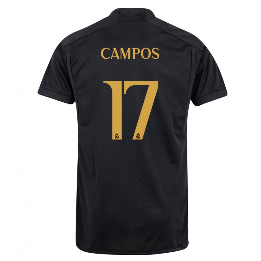 Kandiny Kinderen Andrés Campos #17 Zwart Thuisshirt Derde Tenue 2023/24 T-Shirt België