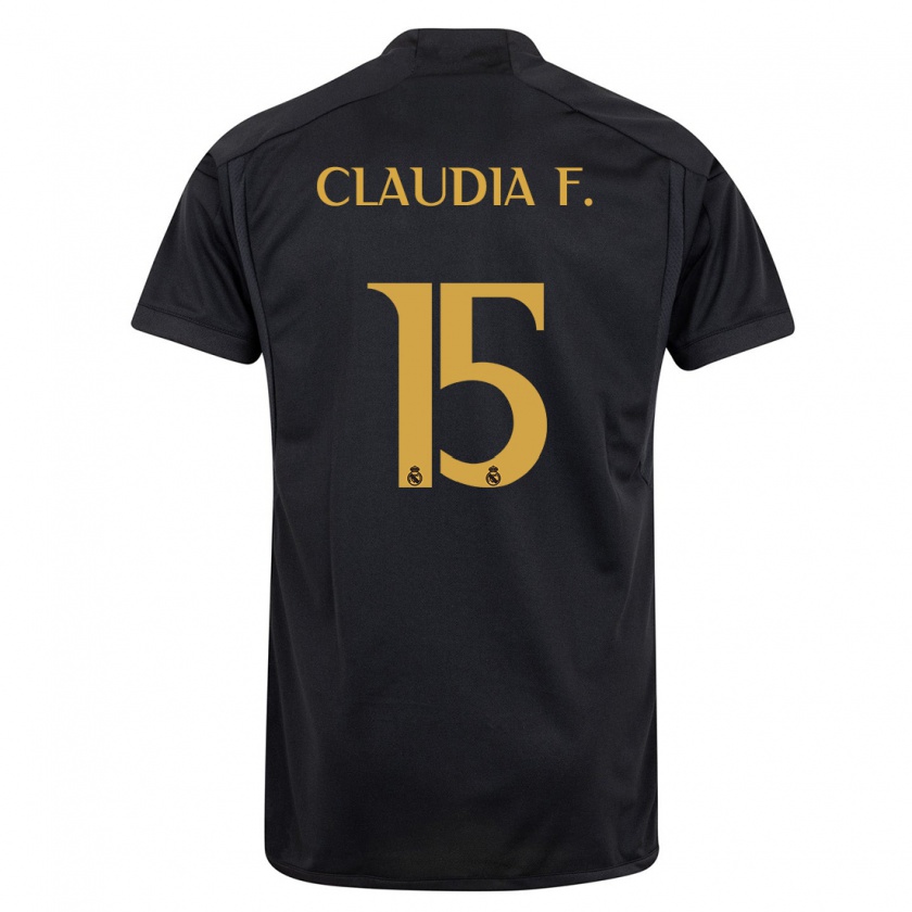 Kandiny Kinderen Claudia Florentino #15 Zwart Thuisshirt Derde Tenue 2023/24 T-Shirt België